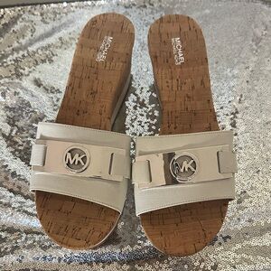 Michael Kors Cream Slide Sandals
